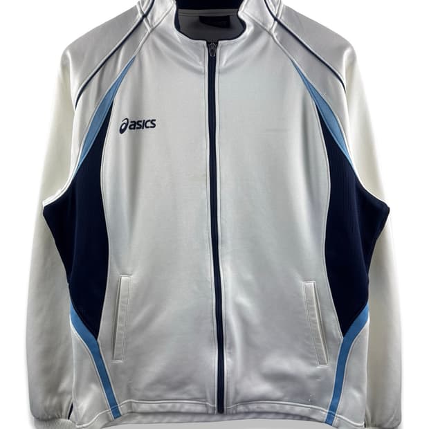 아식스 흰하 트랙탑져지3104