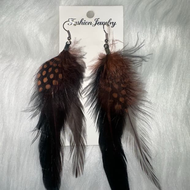 고스펑크 오리엔탈 깃털 귀걸이