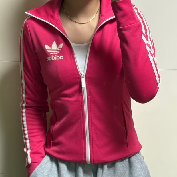 아디다스 핑크 유로파 빅로고 져지