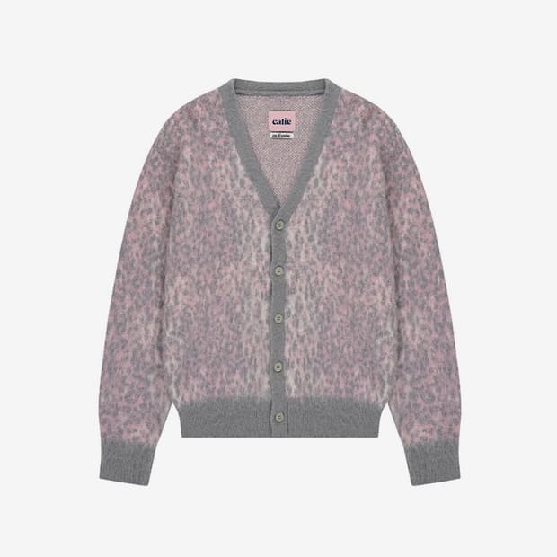 애즈이프캘리 레오파드 가디건- 핑크