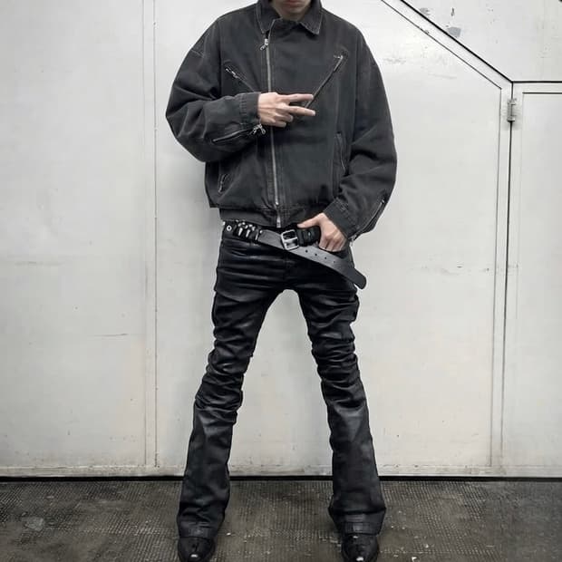 Julius_7 샘플 데님 라이더자켓