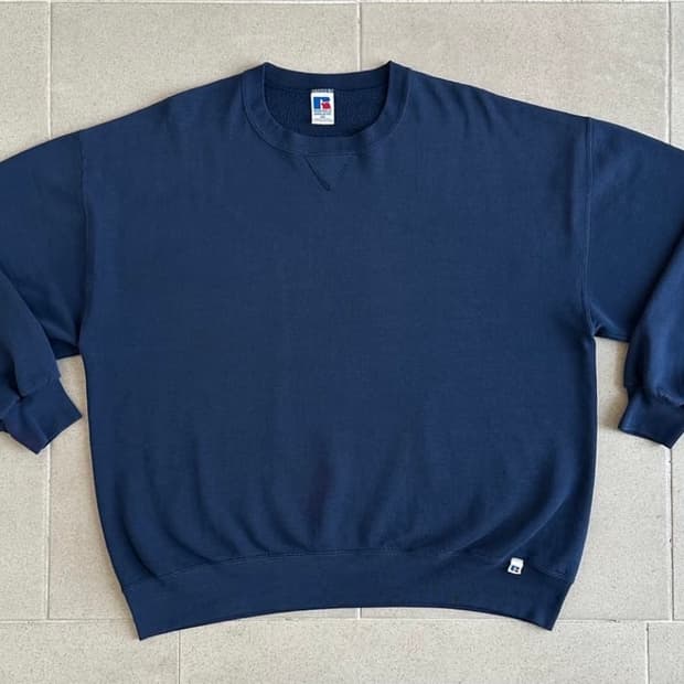 90s 빈티지 러셀 스웻셔츠 네이비 XXL USA