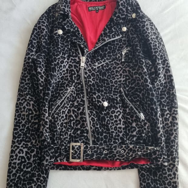 빈티지 나나 펑크 레오파드 자켓 