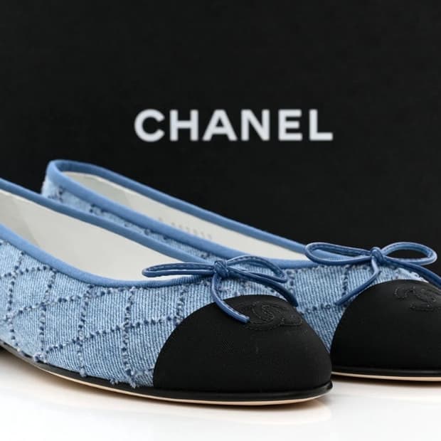 23ss 샤넬 데님 발레리나 플랫 38