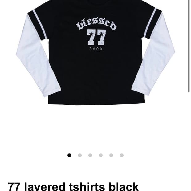 아이필럭키 77 layered tshirts black