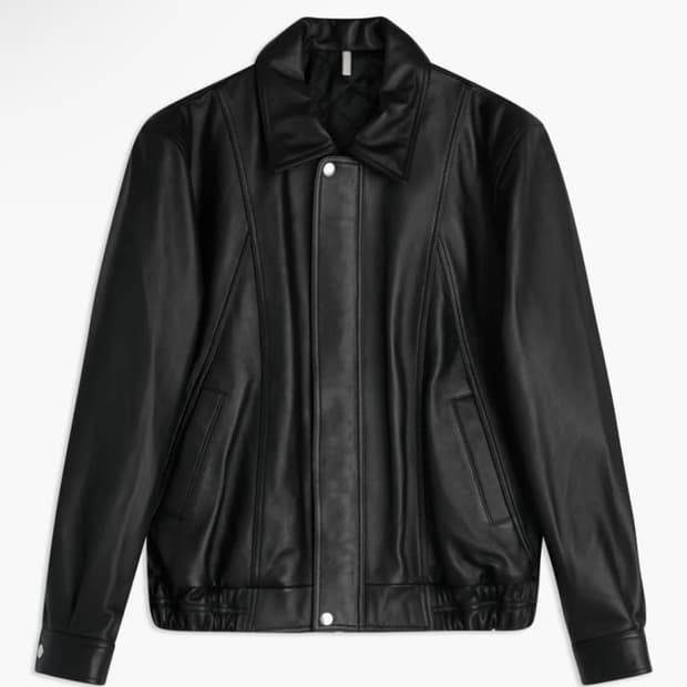 [48,50 구매] 선플라워 90s 레더 봄버