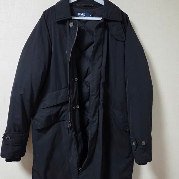 폴로 블랙 롱패딩