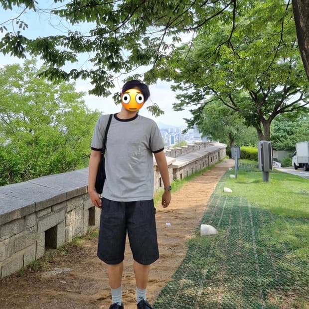 스트라이프 카펜터 버뮤다 팬츠 블랙