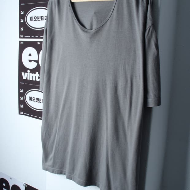 (2XL) 무신사 스탠다드 반팔 티셔츠 빅사이즈 차콜 무지-H35430