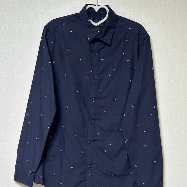 H&M 남성 네이비 패턴 셔츠