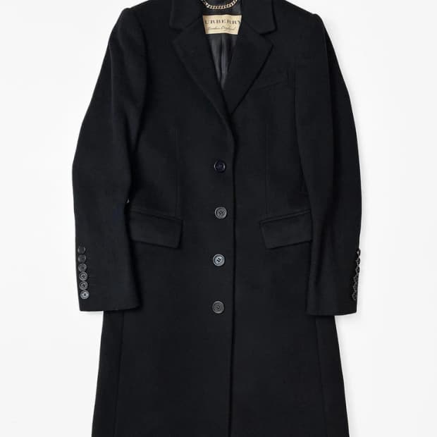 버버리 울 캐시미어 테일러드 롱 코트 PN5345