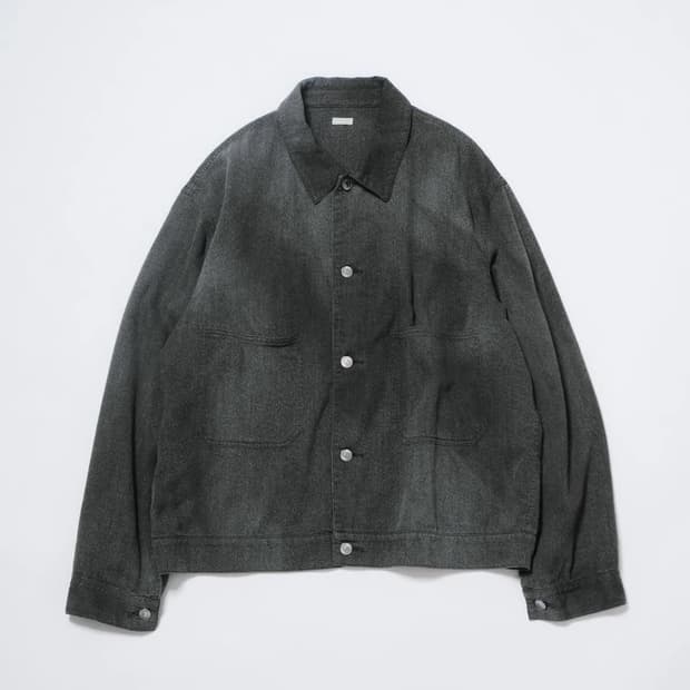 A.PRESSE / 아프레쎄 빈티지 블랙 샴브레이 워크 자켓
