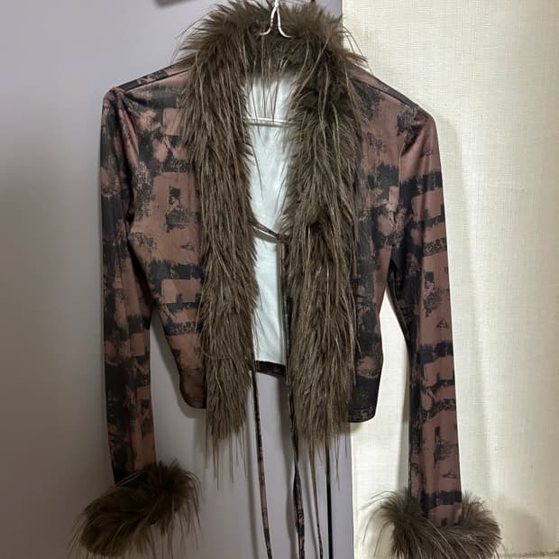 퍼 메쉬 가디건 