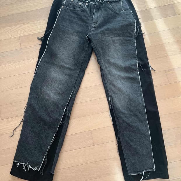 써저리 데님팬츠 블랙