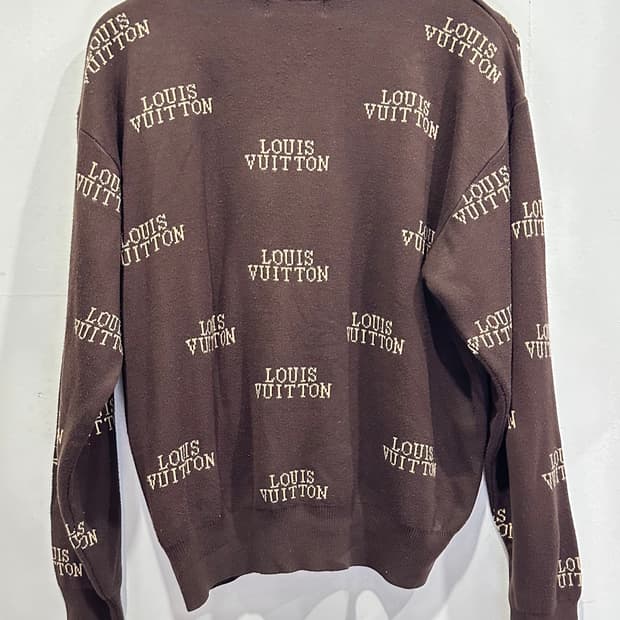 빈티지 루이비통 브라운 로고 패턴 니트 M 정품