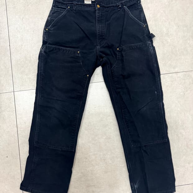 OG USA Vintage 칼하트 B01 BLK 더블니 팬츠 38X32