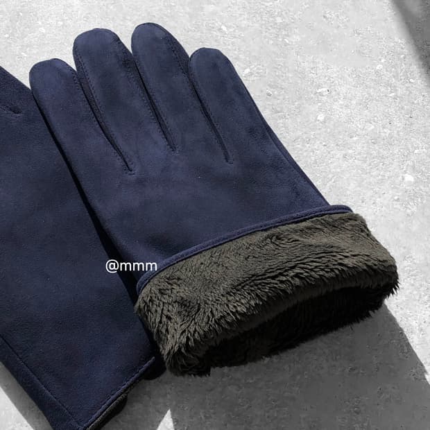 [Unisex] 스웨이드 가죽 장갑 네이비