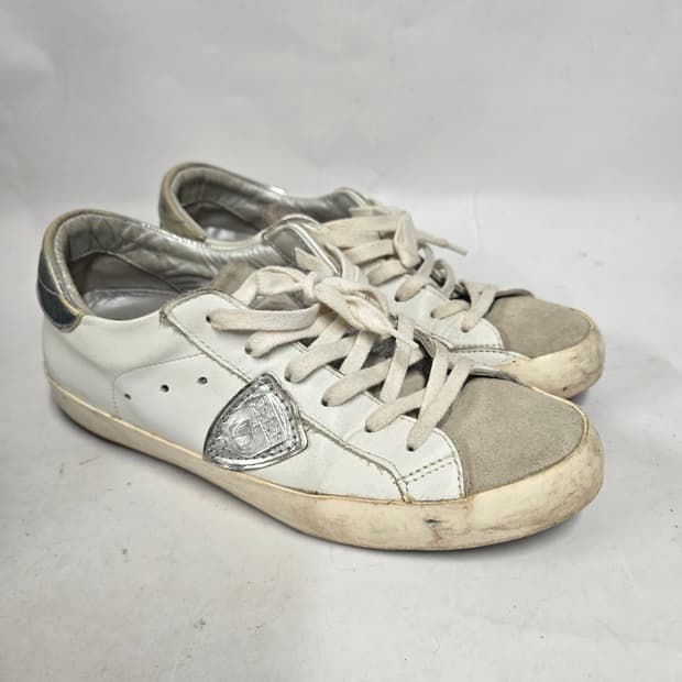 필립모델 화이트 실버 스니커즈 38