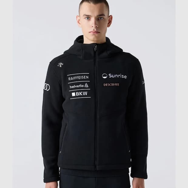 데상트 아우디 스위스 스키 본딩 플리스 자켓 블랙 95