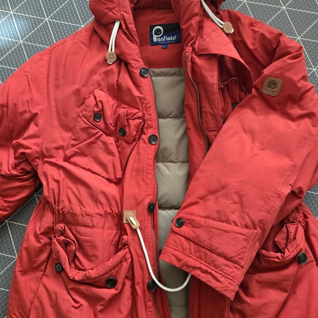[펜필드] 빨간색 후드 패딩 자켓 L