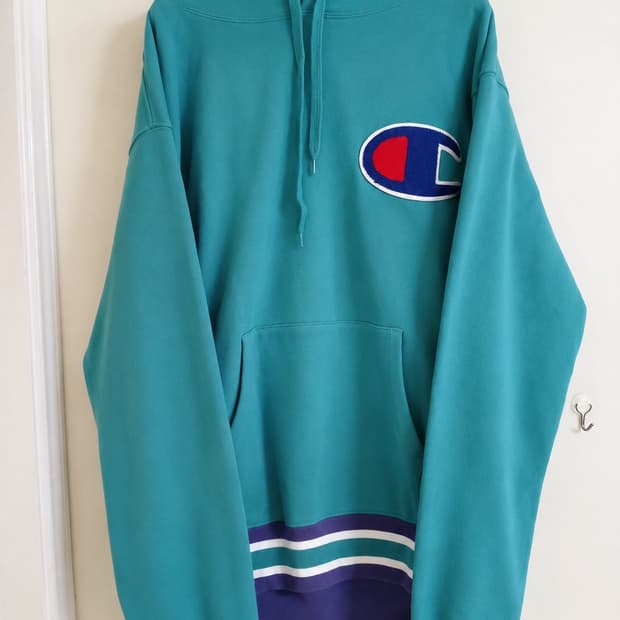 챔피온 후드티 아쿠아블루 XL