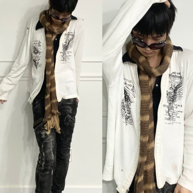 [Urban Avenue]2000s Printing Layered Zip