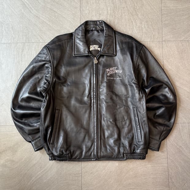 Planet Hollywood black leather jacket