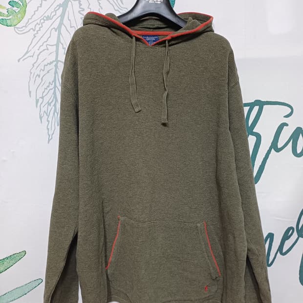 L)폴로 와플 니트 후드티 