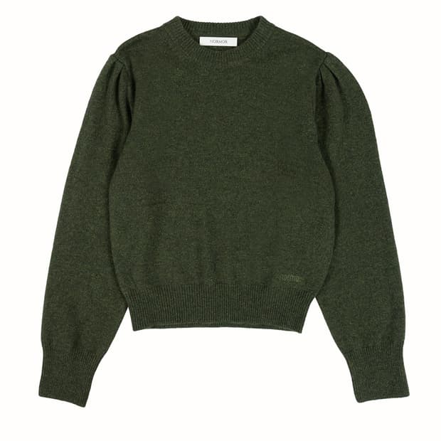 노머 * Mutton sleeve knit Khaki