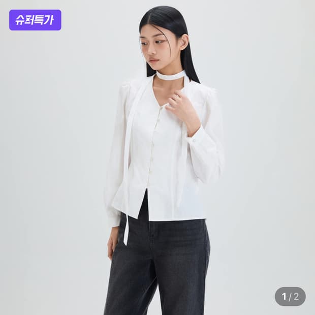 미쏘 타이 블라우스 L