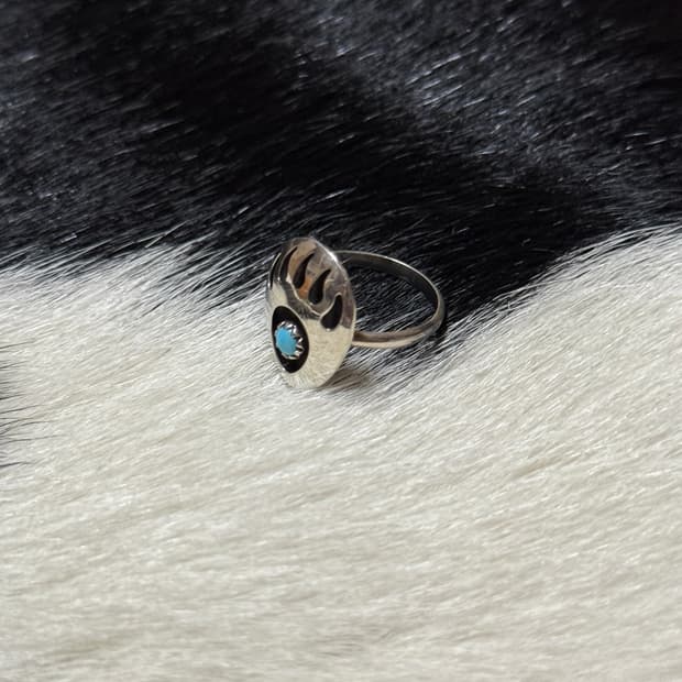 터키석 곰발바닥 반지 925 실버