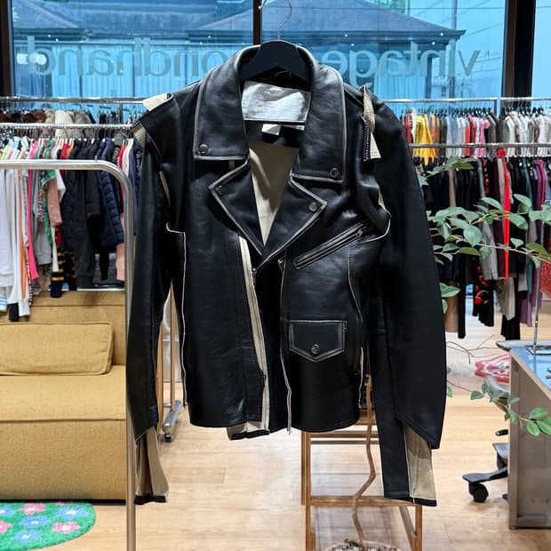 메종 마르지렐라 x h&m 레더 바이커 자켓 