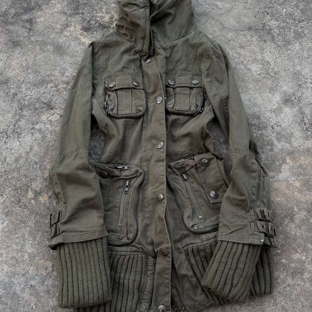 Highneck Buckle Detail Jacket