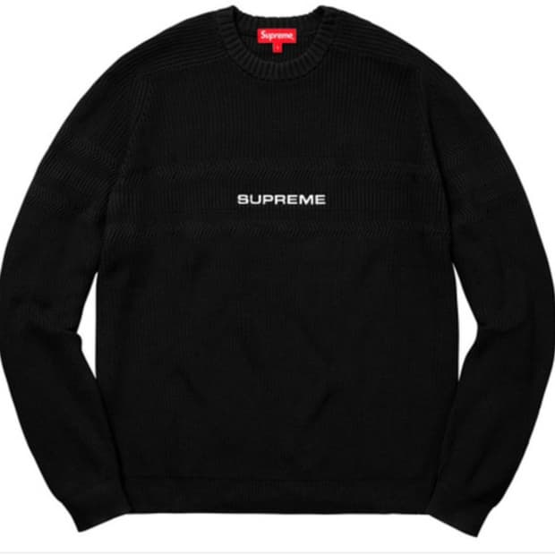 슈프림 18ss 체스트 스트라이프 라글란 스웨터 니트