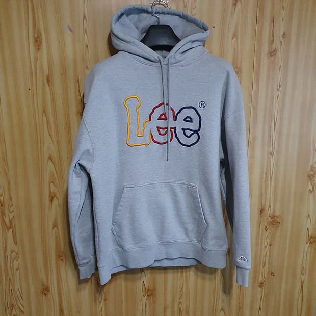 Lee 리 Lee 로고 자수 후드티 그레이 M