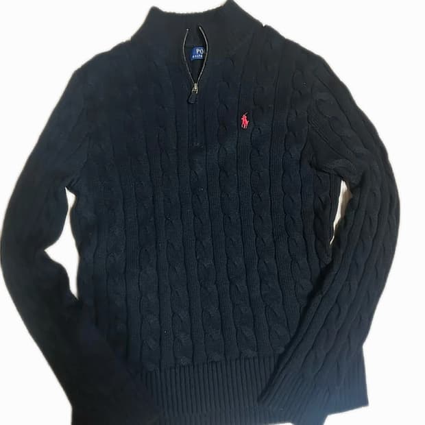 폴로 하프집업 니트