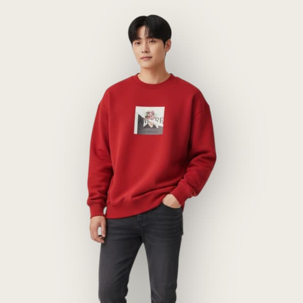 100~105/ 시스템옴므 그래픽 레드 맨투맨