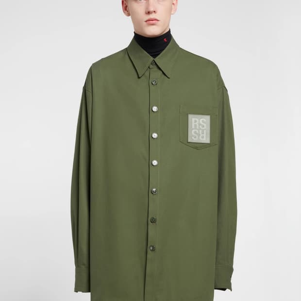 Raf simons oversized khaki denim shirts