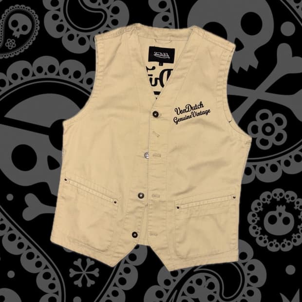 빈티지 y2k 본더치 베이지 조끼 베스트 vest