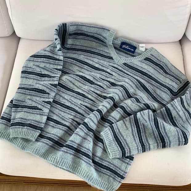 Blue Wave Stripe Knit