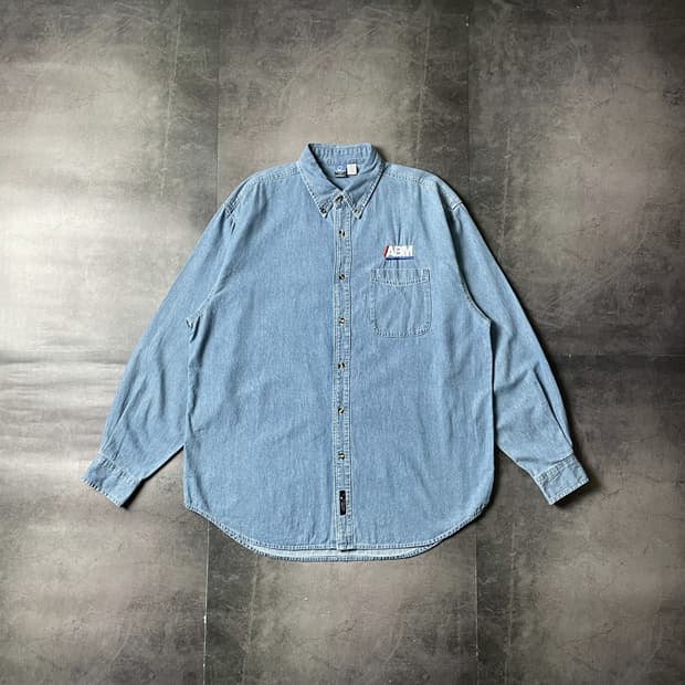 PORT AND COMPANY 빈티지 코튼 데님 셔츠 A00712