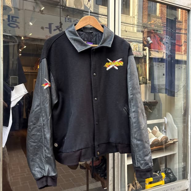 Skidoo 울 누빔 바시티 재킷