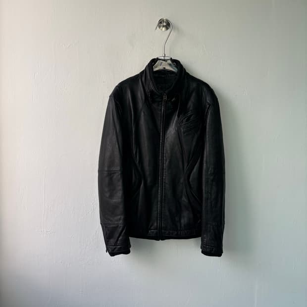 리얼 레더 바이커 자켓