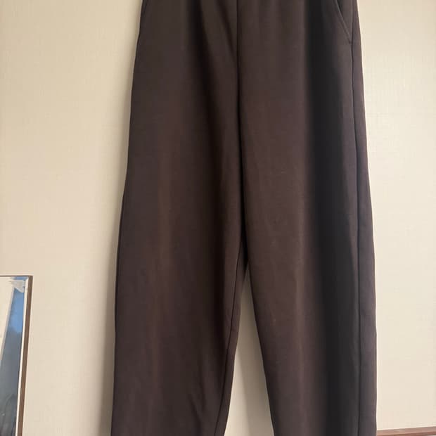 유니클로C 와이드 스웨트팬츠 다크브라운 L