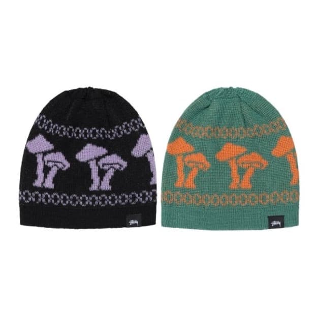 스투시 머쉬룸 비니 블랙