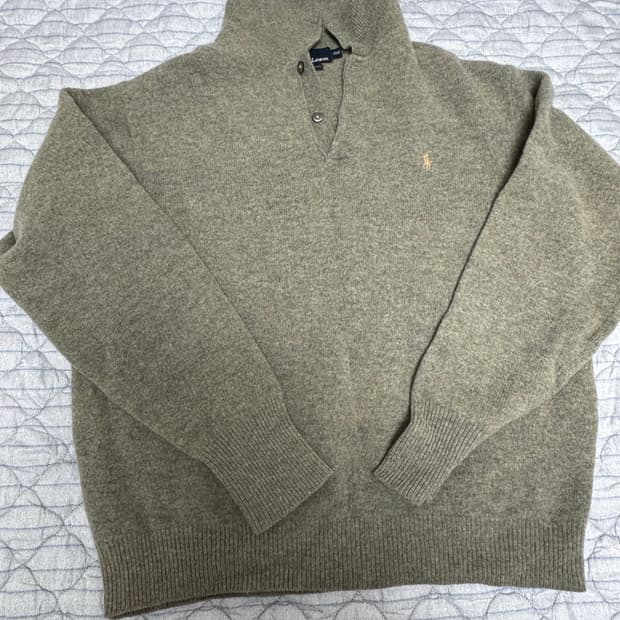 폴로 랄프로렌 램스울 하프 니트