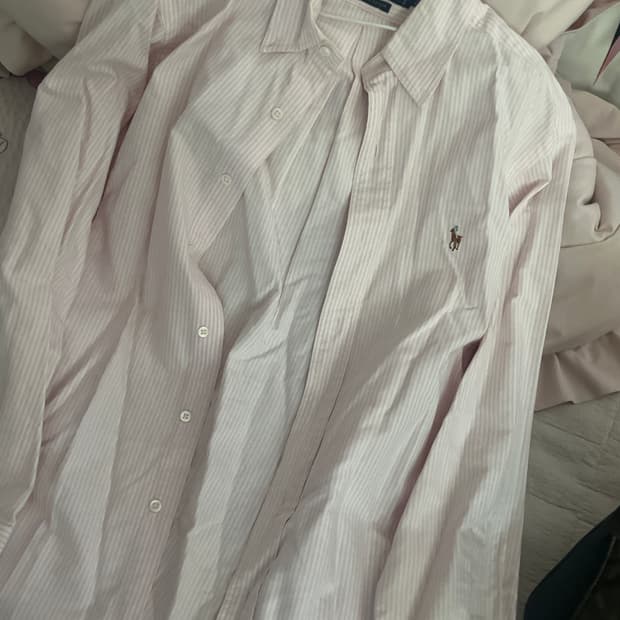 폴로 핑크 스트라이프 셔츠