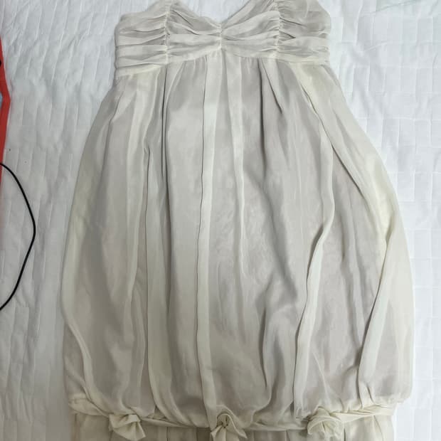 아이보리 베이지 쉬어 원피스