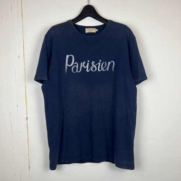 메종키츠네 파리지앵 네이비 반팔 티셔츠 L