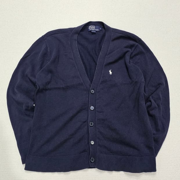 [L] 폴로 랄프로렌 네이비 코튼 브이넥 가디건